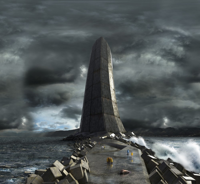 Illustration for article titled Chain of tank-like fortresses would protect Japan from natural disasters and human enemies